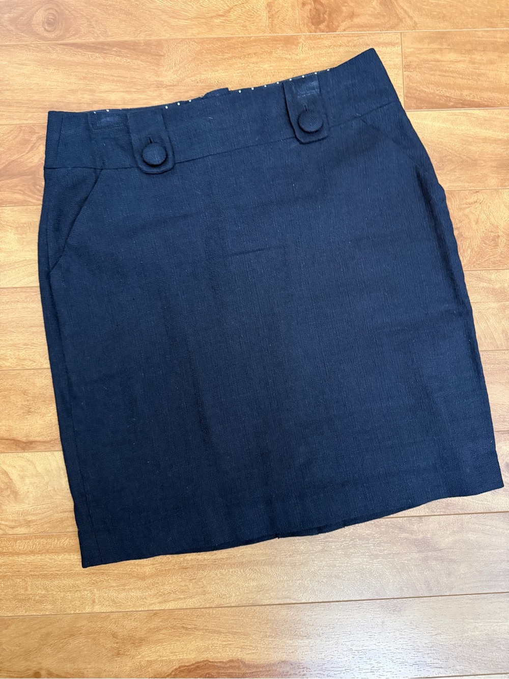 RW&CO. Navy Women's Pencil Skirt with Buttoned Waist Tabs